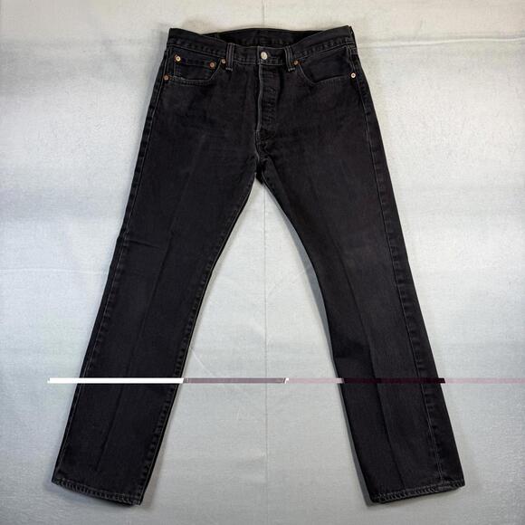 Levi's Other - Levis 501 Jeans Mens 33x30 Black Dark Wash Straight Leg Original Fit Denim